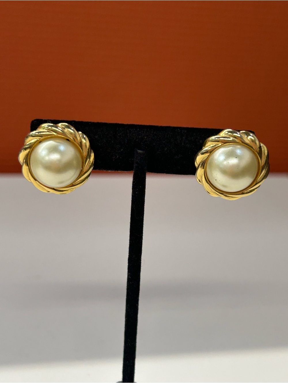 KJL Vintage Faux Pearl Earrings